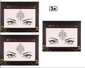 3x Face & Body Jewels All-In-One Glitter sticker Model A