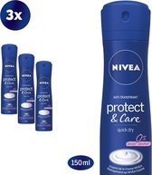 NIVEA Protect & Care Deodorant Spray - Voordeelverpakking - 3 x 150 ml