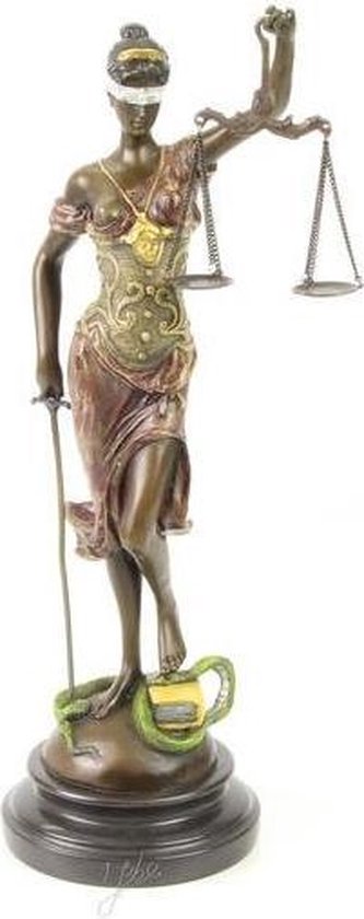 Beeld brons - "Justitia Lady Justice" - Bronzen sculptuur - 40 cm hoog