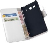 LELYCASE Bookstyle Wallet Case Flip Cover Bescherm Hoesje Huawei Ascend G525 Wit