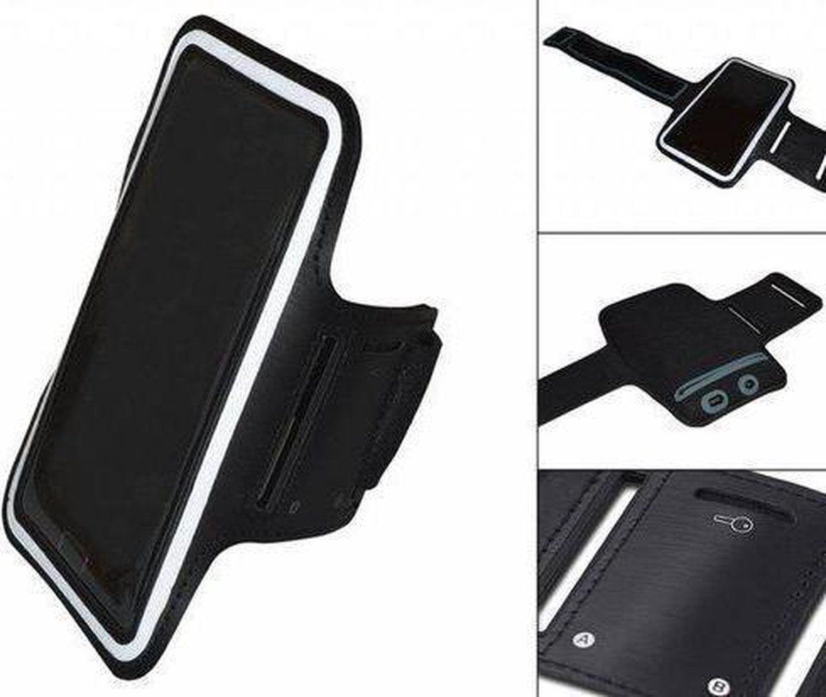 Comfortabele Smartphone Sport Armband voor uw Zopo C3, Zwart, merk i12Cover