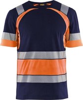 Blaklader T-shirt High Vis 3421-1030 - Marineblauw/Oranje - S