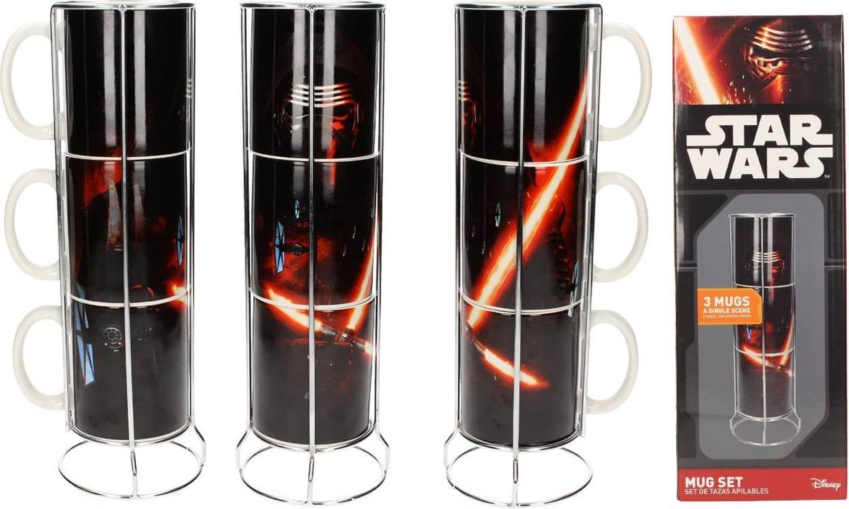 Merchandising STAR WARS 7 - Kylo Lightsable 3 Stackable Ceramic Mug