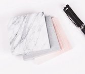 Notitieblokjes met marmer motief - Marmeren Post it blokjes - Set van 3 stuks