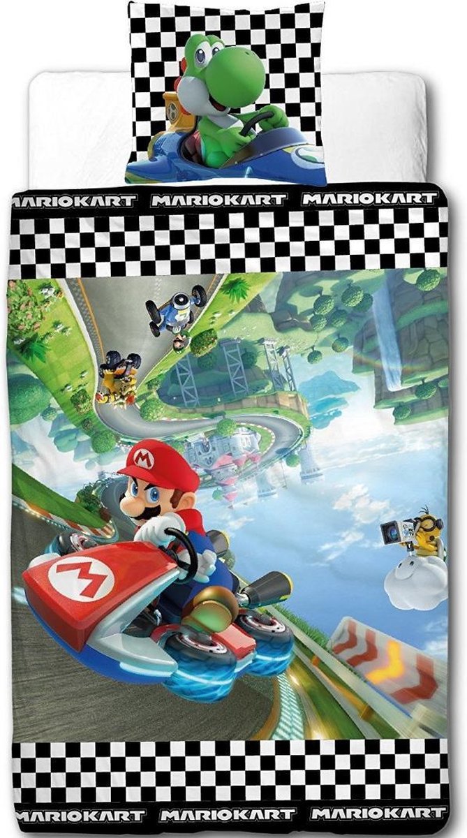 Mario Kart dekbedovertrek - 135 x 200 centimeter - Mario Brothers dekbed |  bol.com
