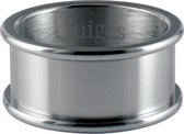 Quiges Stapelring Ring - Basisring  - Dames - RVS zilverkleurig - Maat 18 - Hoogte 8mm