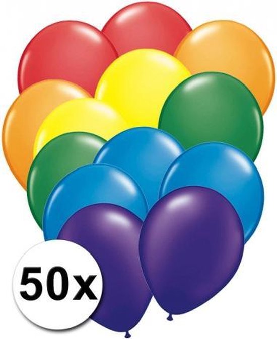 50 Stuks regenboog kleuren ballonnen