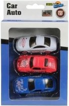 Gearbox Auto Set Diecast 1:87 7 Cm Wit/rood/blauw 3 Stuks