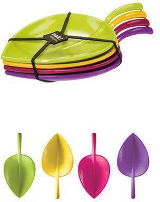 Zak!Designs Fulla Amuselepel - Blaadjes - 7,5 cm - Flora - Set van 4 stuks