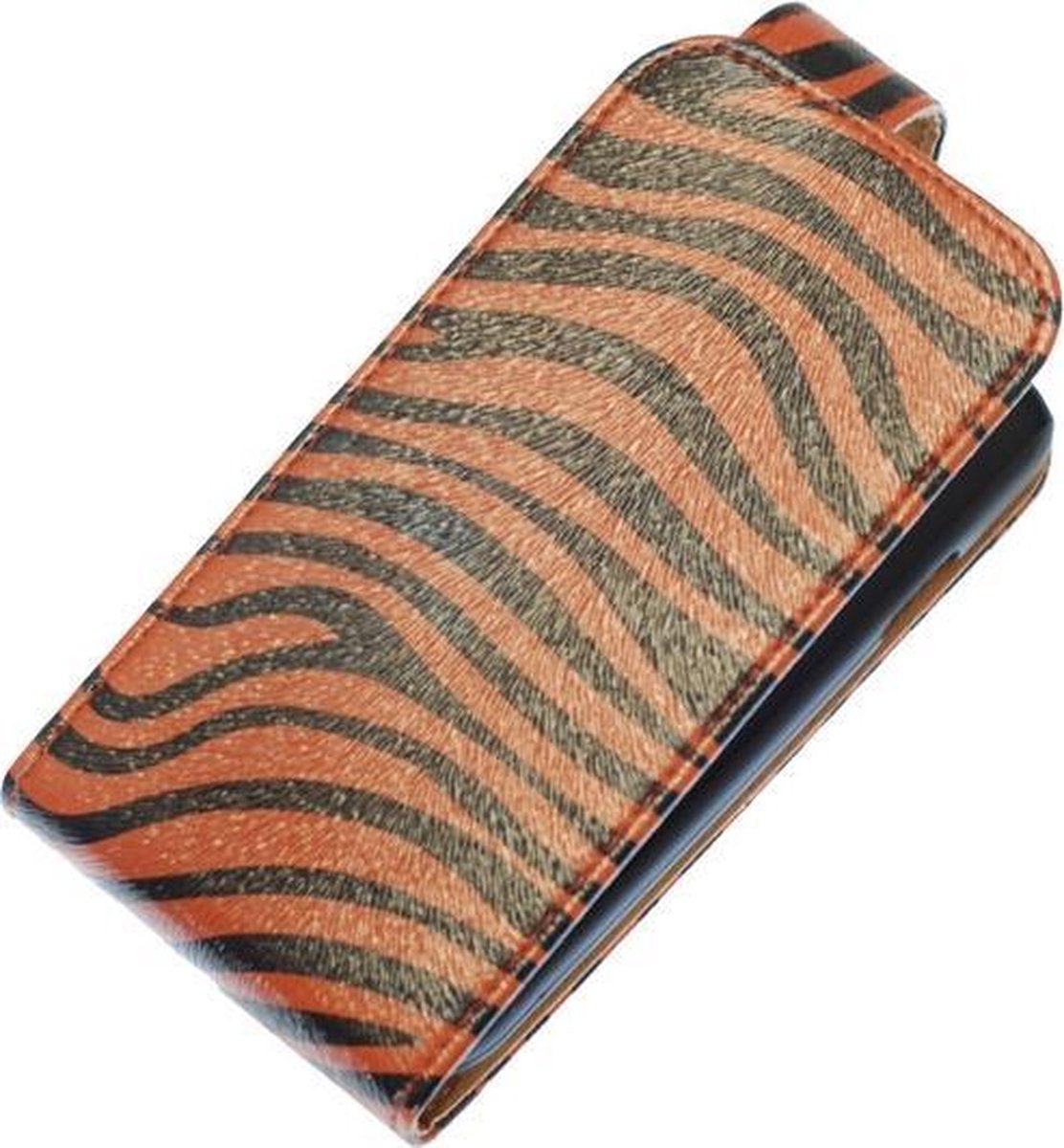 Donker Bruin Zebra Classic Flip case hoesje voor Samsung Galaxy S4 Mini I9190