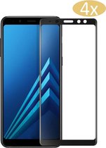 Screenprotector geschikt voor Samsung A8 2018 - Full Screen Protector Glas - 4 Stuks