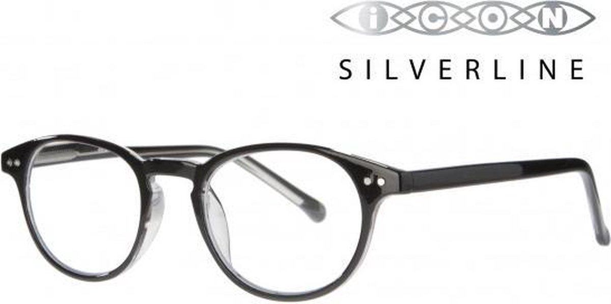 Icon Eyewear MCB703 Murray Silverline Leesbril +2.50 Glanzend zwart