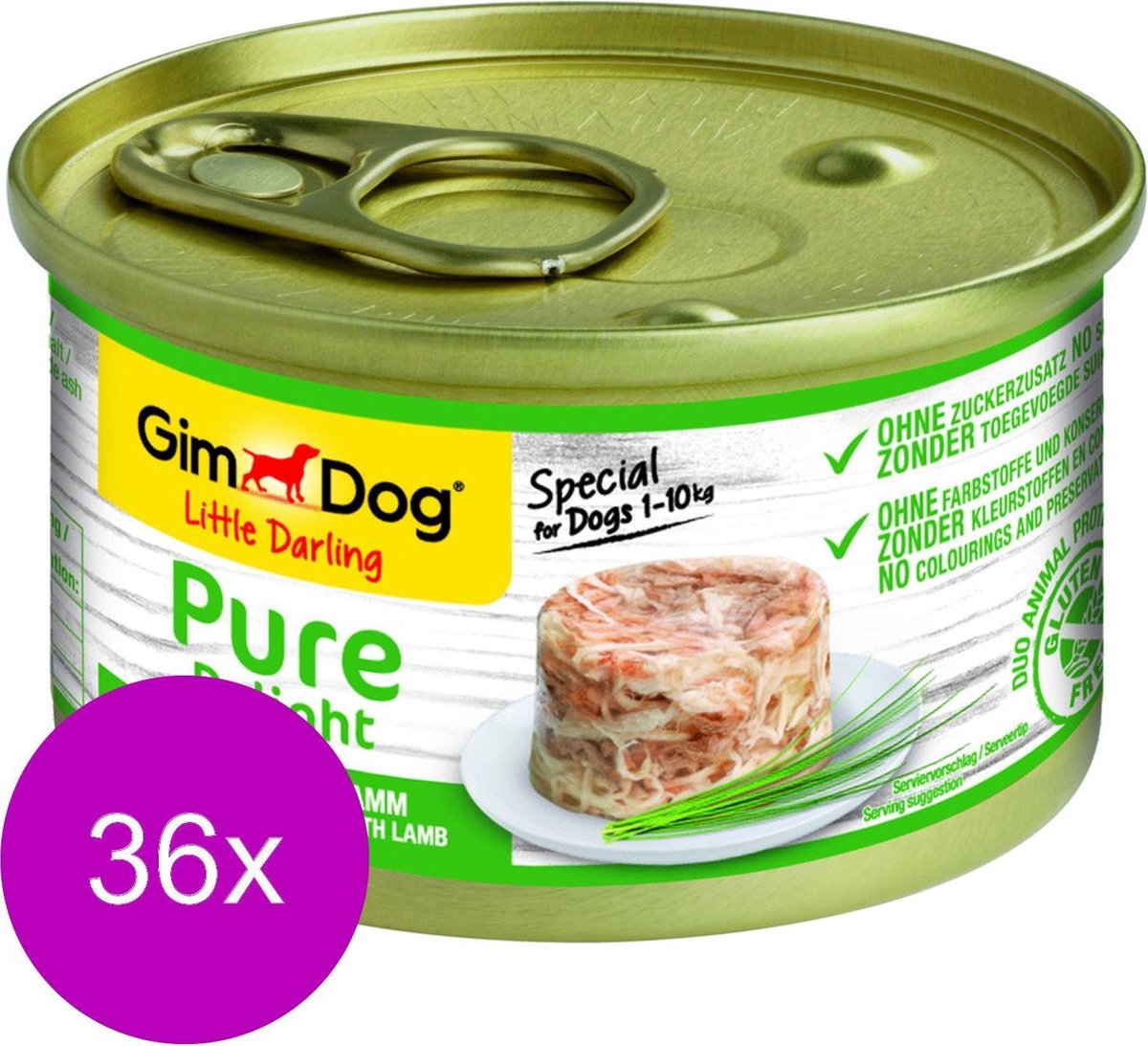 Gimdog Little Darling Pure Delight - Kip&Lam - Hondenvoer - 36 x 85 g