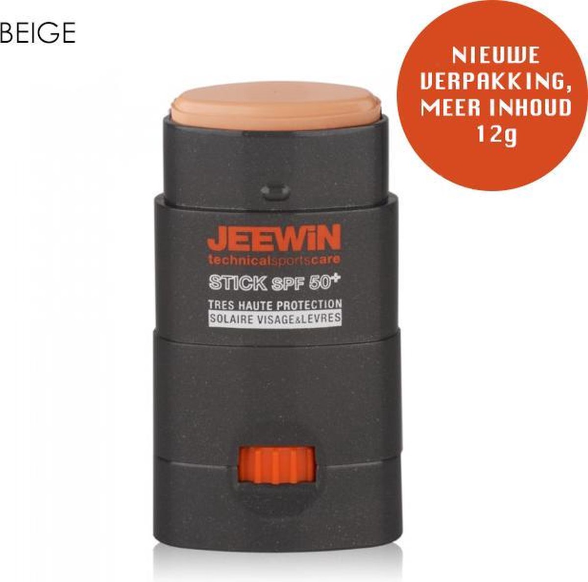 JEEWIN Sun Blocker/ Sunstick SPF 50+ - BEIGE | ook geschikt voor bescherming tattoo | 100% Minerale zonbescherming UVA/UVB | Zonnebrand | Zonder NANO of Microplastics | Trotse sponsor van Sportclub Only Friends