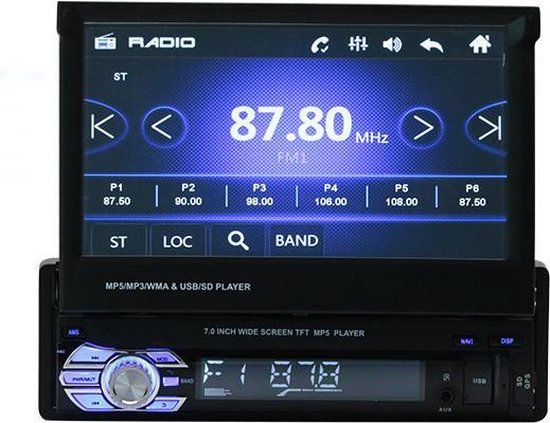 Touchscreen autoradio klapscherm inclusief achterruitkijk camera 1 Din navigatie