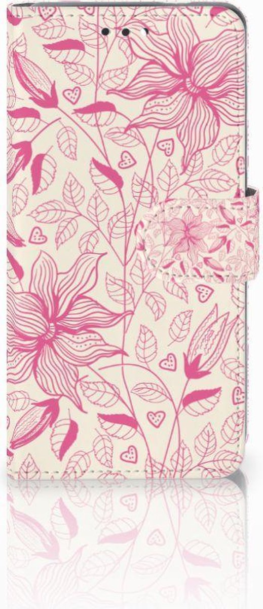 Nokia 3.1 (2018) Hoesje Pink Flowers