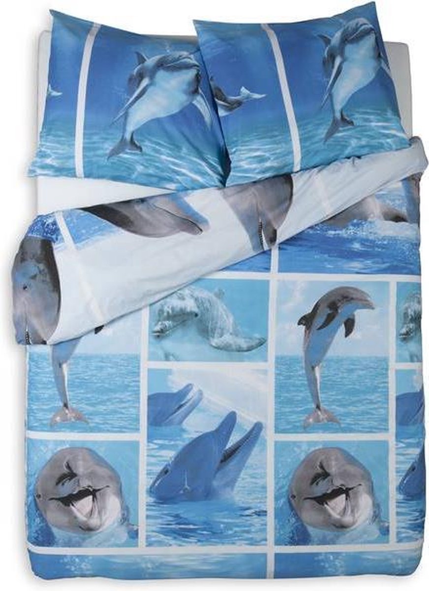 Snoozing Dolphins dekbedovertrek Multi 2-persoons (200x200/220 cm + 2  slopen) | bol.com