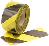 Perel Afzetlint, voor het afbakenen van gevarenzones en beperken van toegang, polyethyleen, zwart/geel, 8 cm x 500 m
