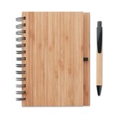 Notitieboek A5 Bamboe, inclusief Balpen, gerecycled papier lijn