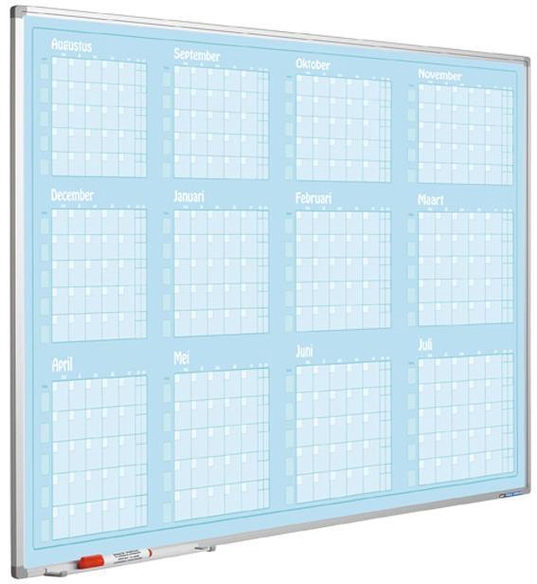 Jaarplanner blauw, Softline profiel, Jan- Dec, NL-90x120 cm