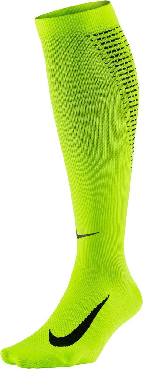 Nike Elite Lightweight Compressie Hardloopsokken Maat 36 38 Unisex lime groen zwart bol