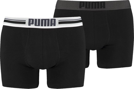 PUMA Placed Logo Boxershort - 2-pack - Zwart - Maat M | bol.com