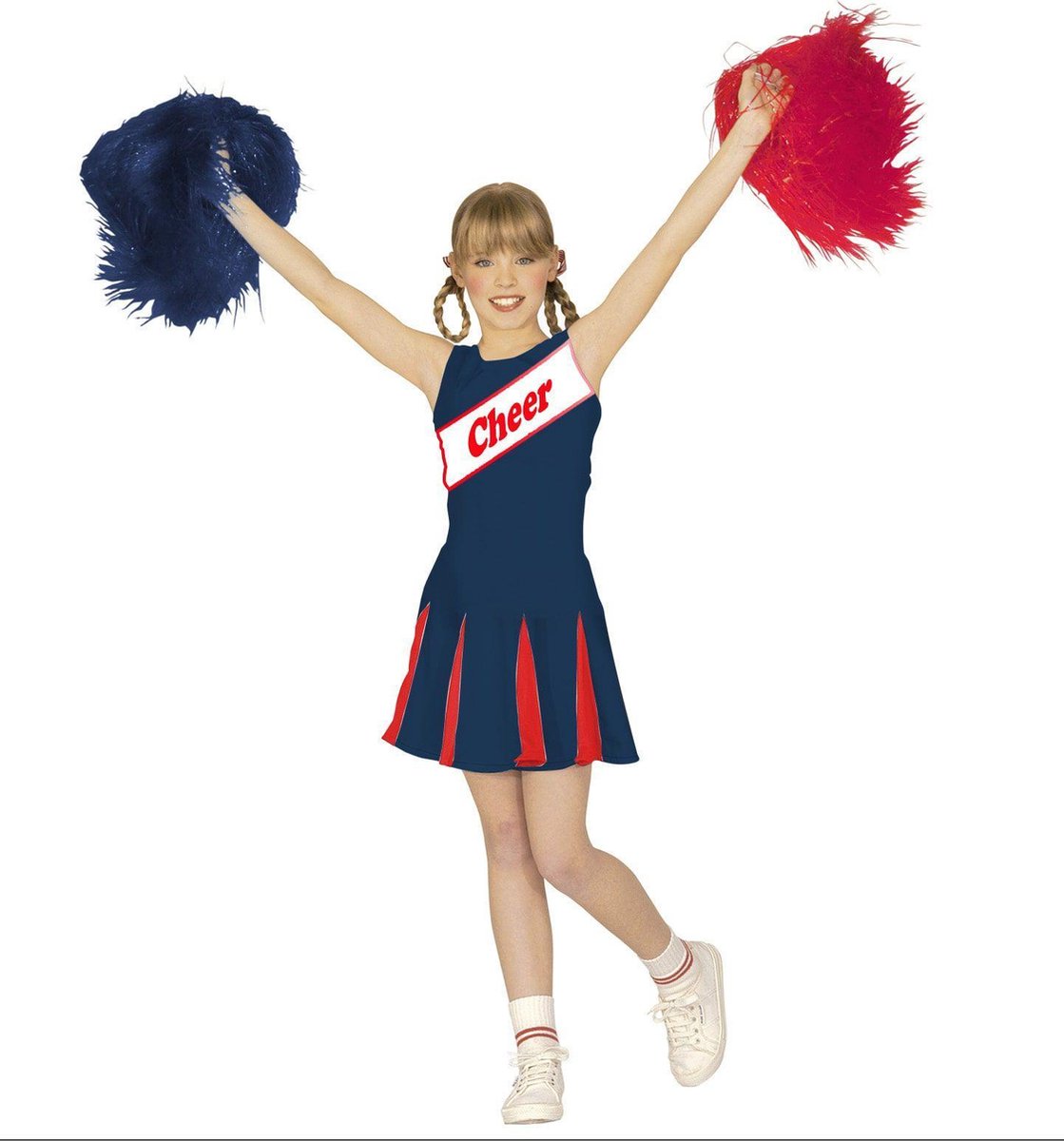 Teleurgesteld spreken Monument Widmann - Cheerleader Kostuum - Amerikaanse Cheerleader Blauw / Rood -  Meisje -... | bol.com