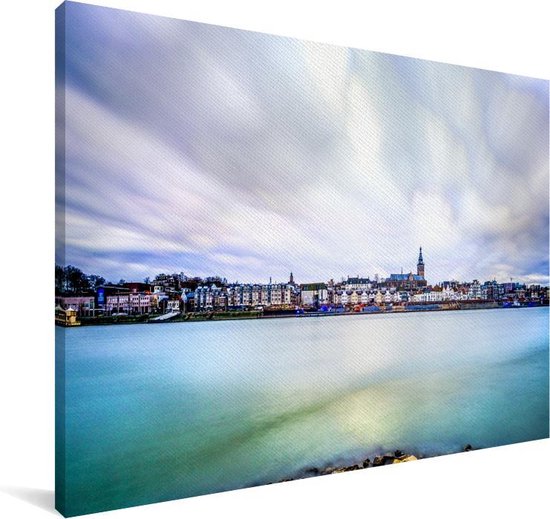 bol.com | Skyline van Nijmegen met een kleurrijke Waal Canvas 140x90 cm -  Foto print op Canvas...