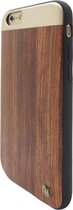 Uunique iPhone 7/8 – 4.7 Inch Rose Wood met Brushed Metal Plate Brown Hard Shell