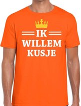 Oranje Ik Willem kusje t-shirt heren - Oranje Koningsdag kleding S