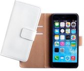 Apple iPhone 6 4.7 inch Real Leather Flip Case With Wallet Wit White
