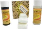 Leer reiniger & leder crème set | Lucky Leder | 2 x 150 ml | Kleur Apricot 025 | 1 + 1 gratis