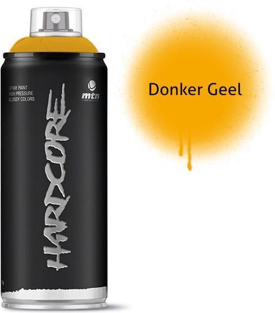 Peinture en aérosol MTN jaune foncé - 400 ml haute pression et finition brillante