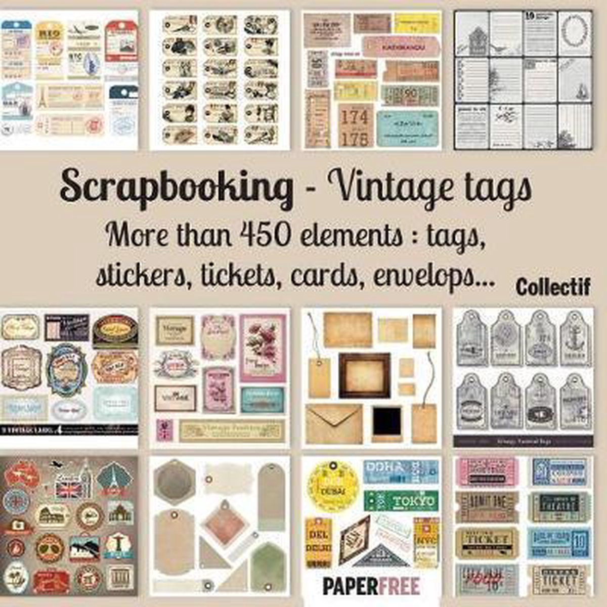 Ephemera Vintage Scrapbook Paper Pad 8x8 Scrapbooking Kit for