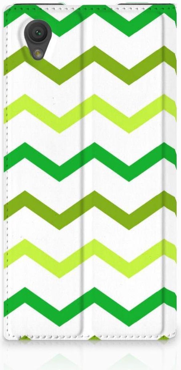 Sony Xperia L1 Hoesje met Magneet Zigzag Groen