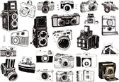 1 keer Stickervel Vintage Camera's | Stickers