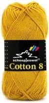 Cotton 8 Scheepjes 722 Goudgeel. PAK MET 10 BOLLEN a 50 GRAM.