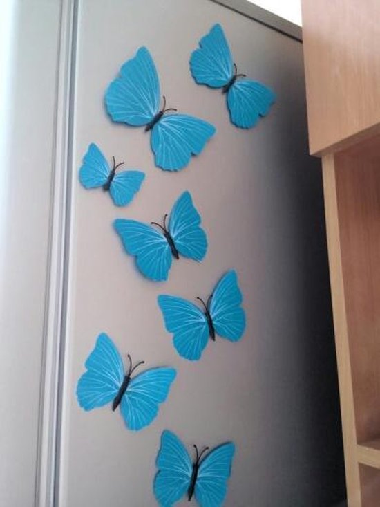 3D Vlinders - Muurdecoratie - Blauw