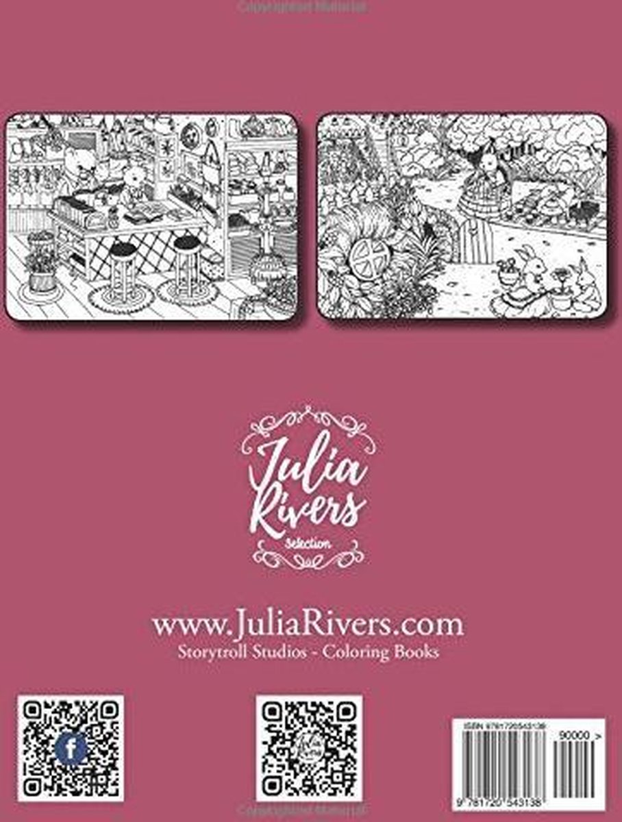 Serene Little Village Coloring Book Julia Rivers Kleurboek voor