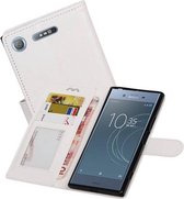 Hoesje Geschikt voor Xperia XZ1 - Portemonnee hoesje booktype Wallet case Wit