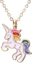 Eenhoorn ketting unicorn jurk meisje pony regenboog bij prinsessen jurk verkleedjurk