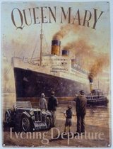Wandbord - Queen Mary Evening Departure -30x40cm-
