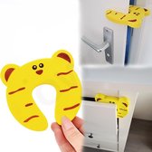 deurstop lades van kastjes en deuren voor kinderdelen veiligheid vinger beschermer- tijger-geel