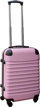 Travelerz lichtgewicht ABS reiskoffer met cijferslot licht roze 39 liter