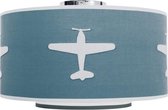 Taftan - Kinder - Plafondlamp - Vliegtuig - Ø 35 cm - grijs blauw