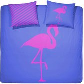 Damai (BFF) Best Flamingo Forever - Dekbedovertrek - 200 x 200/220 - Tweepersoons - Electric Blue
