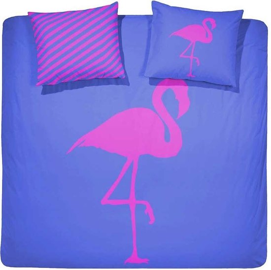 Damai (BFF) Best Flamingo Forever - Dekbedovertrek - 200/220 - Electric Blue
