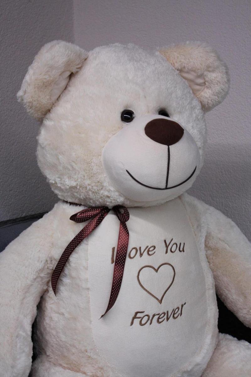 Ours en peluche XXL - 180 cm - Love you forever white