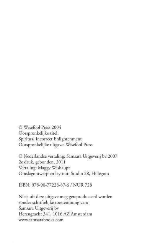 Colofon met copyright informatie, ISBN en website van de uitgever.