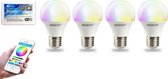 Groenovatie Wifi RGB LED Starterset - (4x RGBW LED E27 9W + WiFi Module)